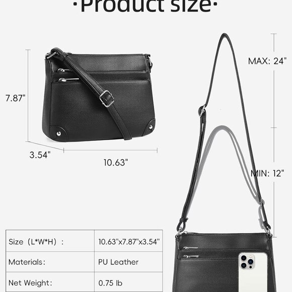 Crossbody Bags for Women, Medium Size Shoulder Handbags, Satchel Purse with Mult - Picture 3 of 9